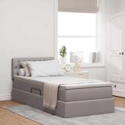 vidaXL Förvaringssäng med madrass Taupe 90 x 190 cm Konstruerat trä