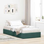 vidaXL Ottoman Sängram med lagring Mörkgrön 90 x 190 cm Sammet