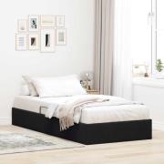 vidaXL Ottoman Sängram med lagring Svart 100 x 200 cm Sammet