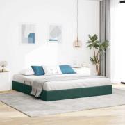 vidaXL Ottoman Sängram med lagring Mörkgrön 160 x 200 cm Sammet