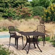 vidaXL Caféset 3 delar gjuten aluminium brons