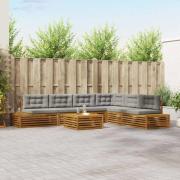 vidaXL Utomhussoffset med kudde 7 Stycke Naturlig och Ljus Grå