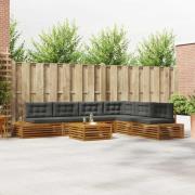 vidaXL Utomhussoffset med kudde 7 Stycke Naturlig och Antracit