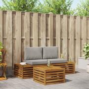 vidaXL Utomhussoffset med kudde 3 Stycke Naturlig och Ljus Grå