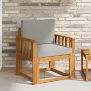 vidaXL Utomhussoffset Massivt akaciaträ och polyester Naturlig