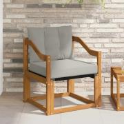 vidaXL Utomhussoffa Massivt Akaciaträ Naturlig och Ljus Grå