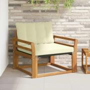 vidaXL Utomhussoffset Massivt Akaciaträ och Textilene Naturfärg