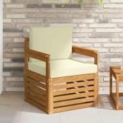 vidaXL Utomhussoffset Massivt akaciaträ och polyester Naturfärg