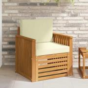 vidaXL Utomhussoffset Massivt akaciaträ och polyester Naturfärg