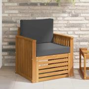 vidaXL Utomhussoffset med kudde Naturfärg 71 x 63 x 73 cm