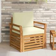 vidaXL Utomhussoffset Massivt akaciaträ och polyester Naturfärg