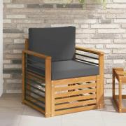 vidaXL Utomhussoffset med kudde Naturfärg 71 x 63 x 73 cm