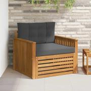 vidaXL Utomhussoffa Massivt akaciaträ och polyester