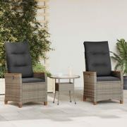 vidaXL Fällbar trädgårdstol Grå och mörkgrå 64 x 57,5 x 112 cm