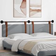 vidaXL Hängande Huvudgavel Enfärgad Ljusgrå 210 x 55 x 5 cm Antik PU