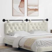 vidaXL Hängande Huvudgavel Väggmonterad Kräm 170 x 55 x 7 cm Sammet