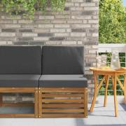 vidaXL Utomhus Mellansoffa Massivt Akaciaträ Naturfärg