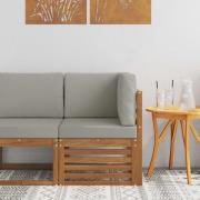 vidaXL Utehörnsoffa Massivt Akaciaträ Naturfärg