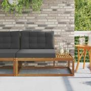 vidaXL Utomhus modulsoffa med kudde Naturfärg 115 x 83 x 73 cm