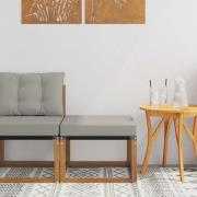 vidaXL Utomhuspall Massivt akaciaträ och Textilene Naturfärg