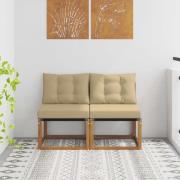 vidaXL 2 Stycke Utomhus Mellansoffa