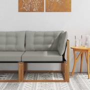 vidaXL Utehörnsoffa Massivt Akaciaträ Naturfärg