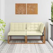 vidaXL Mellan- och hörnssoffa med kudde 2 Stycke Naturfärg