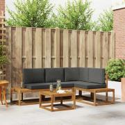 vidaXL Utomhussoffset med kudde 5 Stycke Naturlig och Antracit