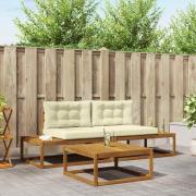 vidaXL Utomhussoffset med kudde Naturlig och Grädde