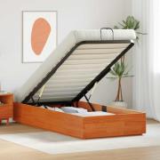 vidaXL Ottoman Sängram med lagring VaxBrun 80 x 200 cm Massivt furu