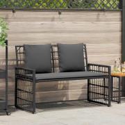 vidaXL Utomhusbänk Enfärgad Svart och Mörkgrå 116 x 55 x 82 cm