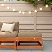 vidaXL Trädgårdspall med Kudde Massiv furu Vaxad brun