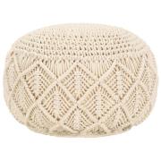 vidaXL Handgjord sittpuff makramé 45x30 cm bomull