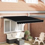vidaXL Utfällbar markis Svart 300 x 250 cm Duk och Aluminium
