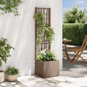 vidaXL Trädgårdsplanterare med trellis Brun 36 x 36 x 140 cm PP