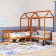 vidaXL Dagbädd Set VaxBrun 90 x 200 cm Massivt furu