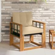 vidaXL Utomhussoffa Massivt Akaciaträ Naturlig