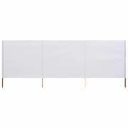 vidaXL Vindskydd 3 paneler tyg 400x160 cm sandvit