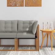 vidaXL Utehörnsoffa Massivt akaciaträ och Textilene-tyg Naturfärg