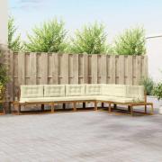 vidaXL Utomhussoffset Naturlig och Grädde