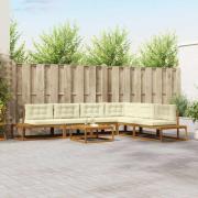 vidaXL Utomhussoffset 7 Stycke Naturlig och Grädde