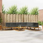 vidaXL Utomhussoffset 7 Stycke Naturlig och Antracit