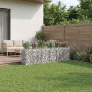 vidaXL Gabion upphöjd säng 3 pcs Silver