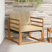 vidaXL Utomhussoffset Massivt Akaciaträ och Textilene Naturfärg