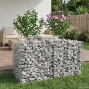 vidaXL Gabion upphöjd säng Silver