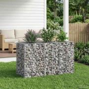 vidaXL Gabion upphöjd säng Silver 130 x 50 x 80 cm Galvaniserat Stål
