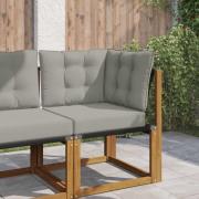 vidaXL Utomhus Soffa Kudde 3 pcs Grå Polyester