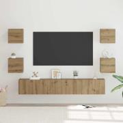 vidaXL TV-bänkset Väggmonterad 7 pcs Artisan Ek Konstruerat trä