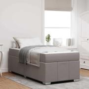 vidaXL Sängram med madrass Taupe 100 x 200 cm tyg