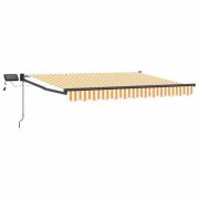 vidaXL Manuell utdragbar markis med LED-lampor Gul och Vit 3 x 2,5 m